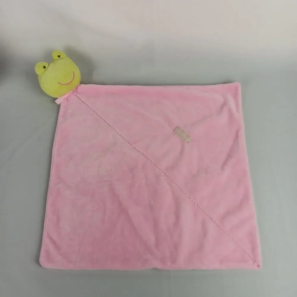 Carters Precious Firsts Baby Security Blanket Pink Green Frog Lovey Plush Toy